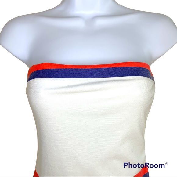 Pretty Little Thing White Graphic Bandeau Bodycon Dress - Picture 9 of 12